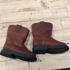 Boys Brown Leather Western Cowboy Boots